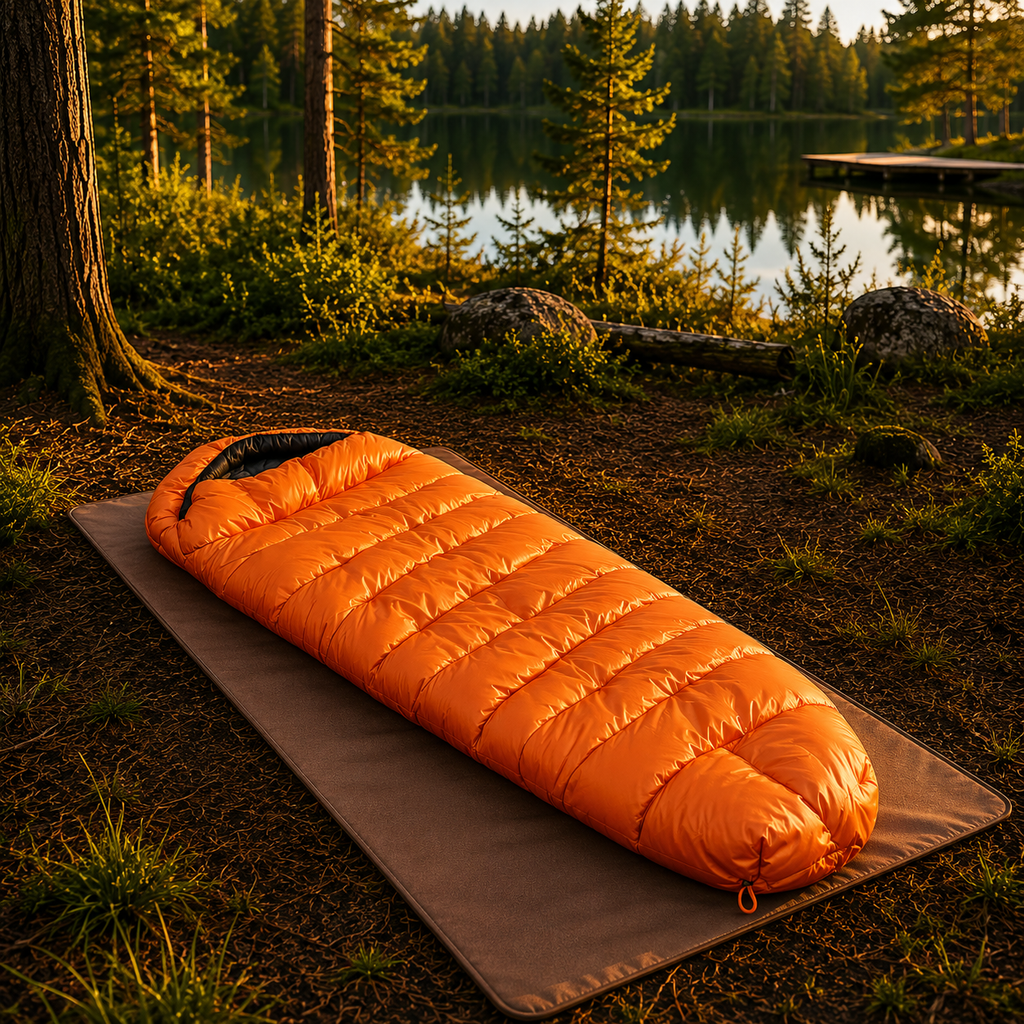 Sac de Couchage Momie LunaCamp — Orange & noir | 10°C à 20°C