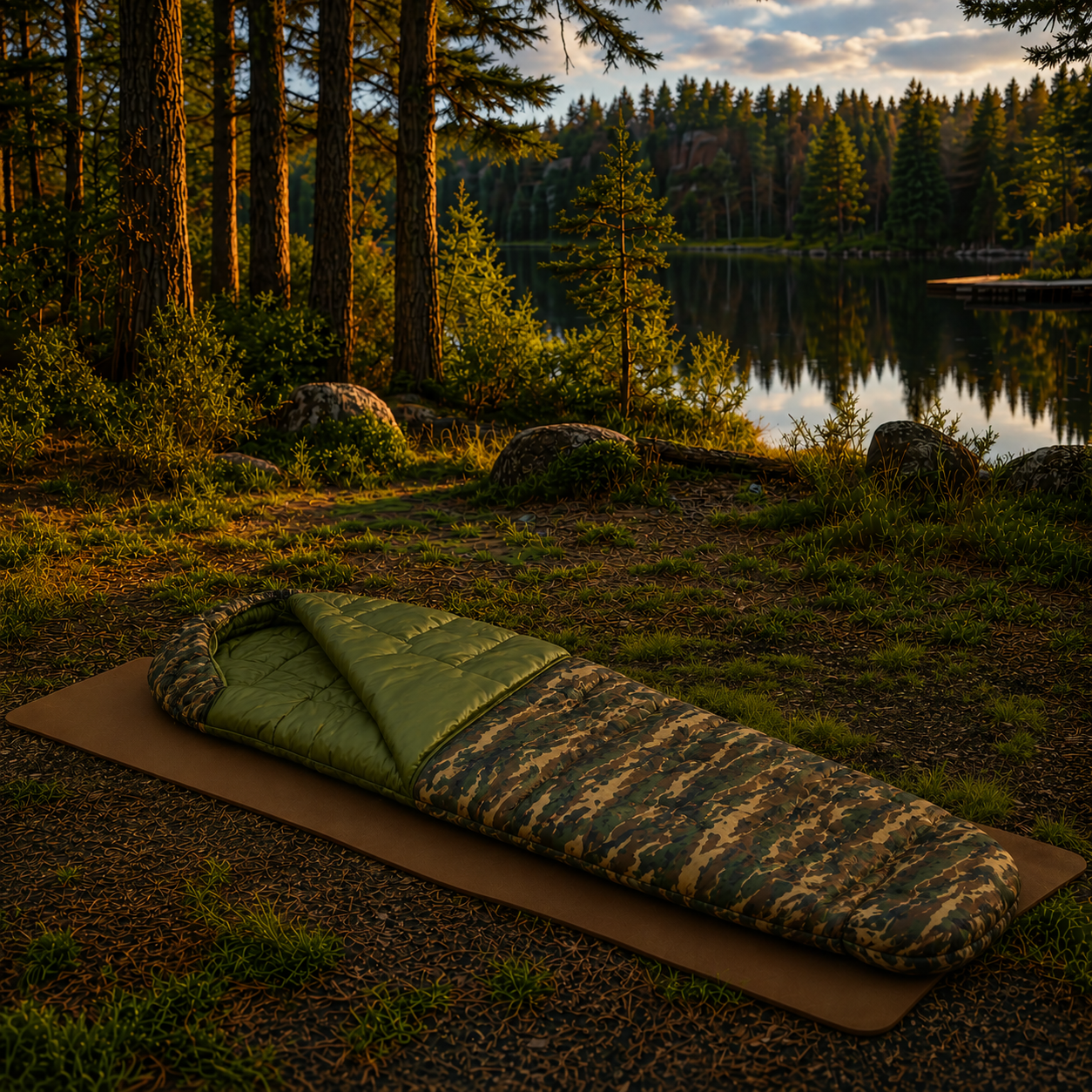 Sac de Couchage Momie LunaCamp — Militaire | 10°C à 20°C