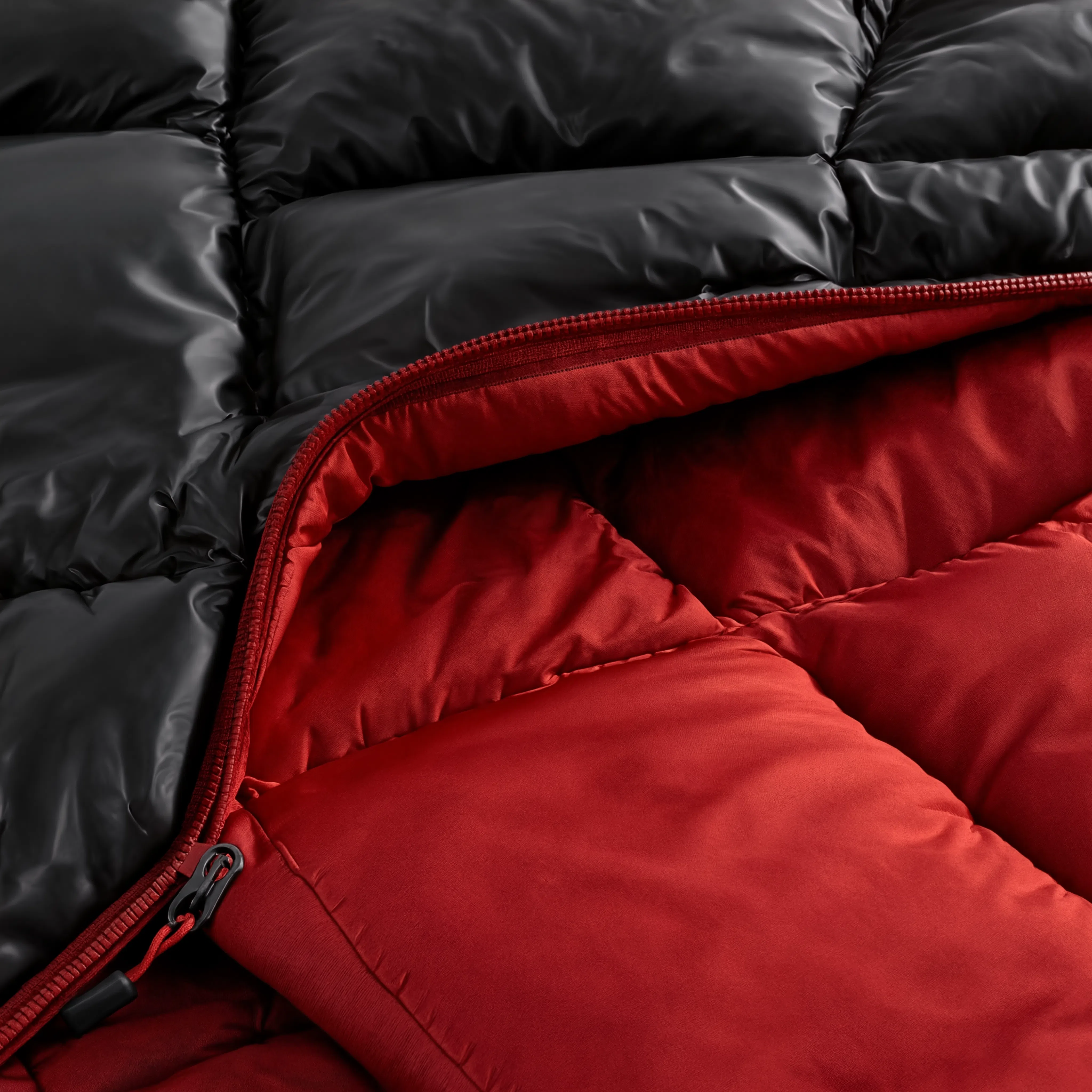 Sac de Couchage Rectangulaire LunaCamp — Noir & rouge | 15°C à 25°C