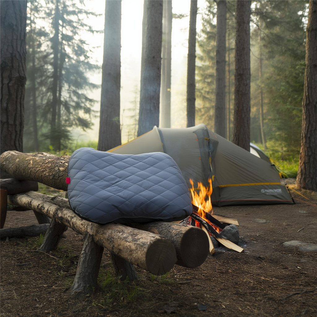 Oreiller gonflable de camping ergonomique – ultra léger 180 g avec housse amovible