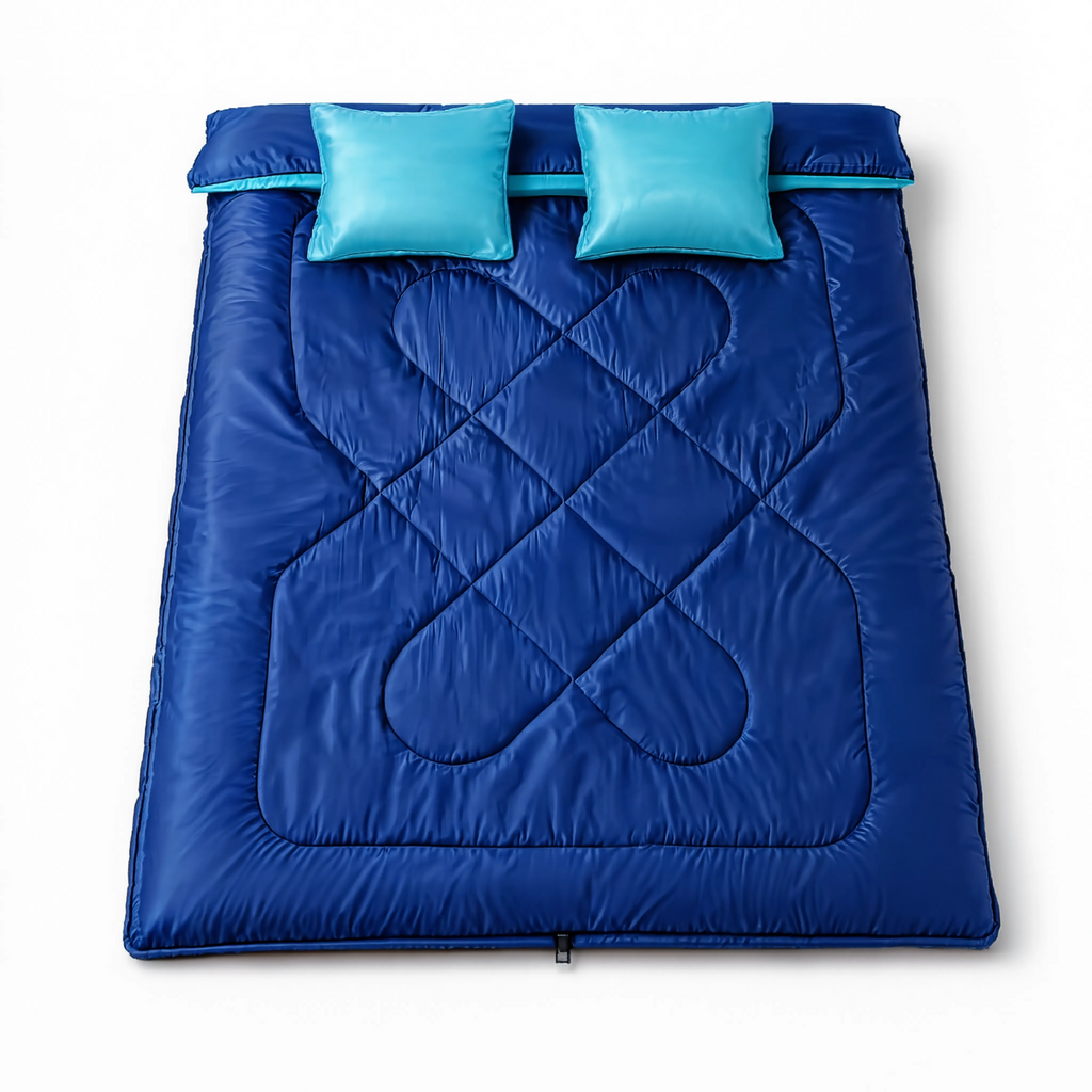 Sac de Couchage Double LunaCamp — Bleu marine & bleu ciel | 5°C à 15°C
