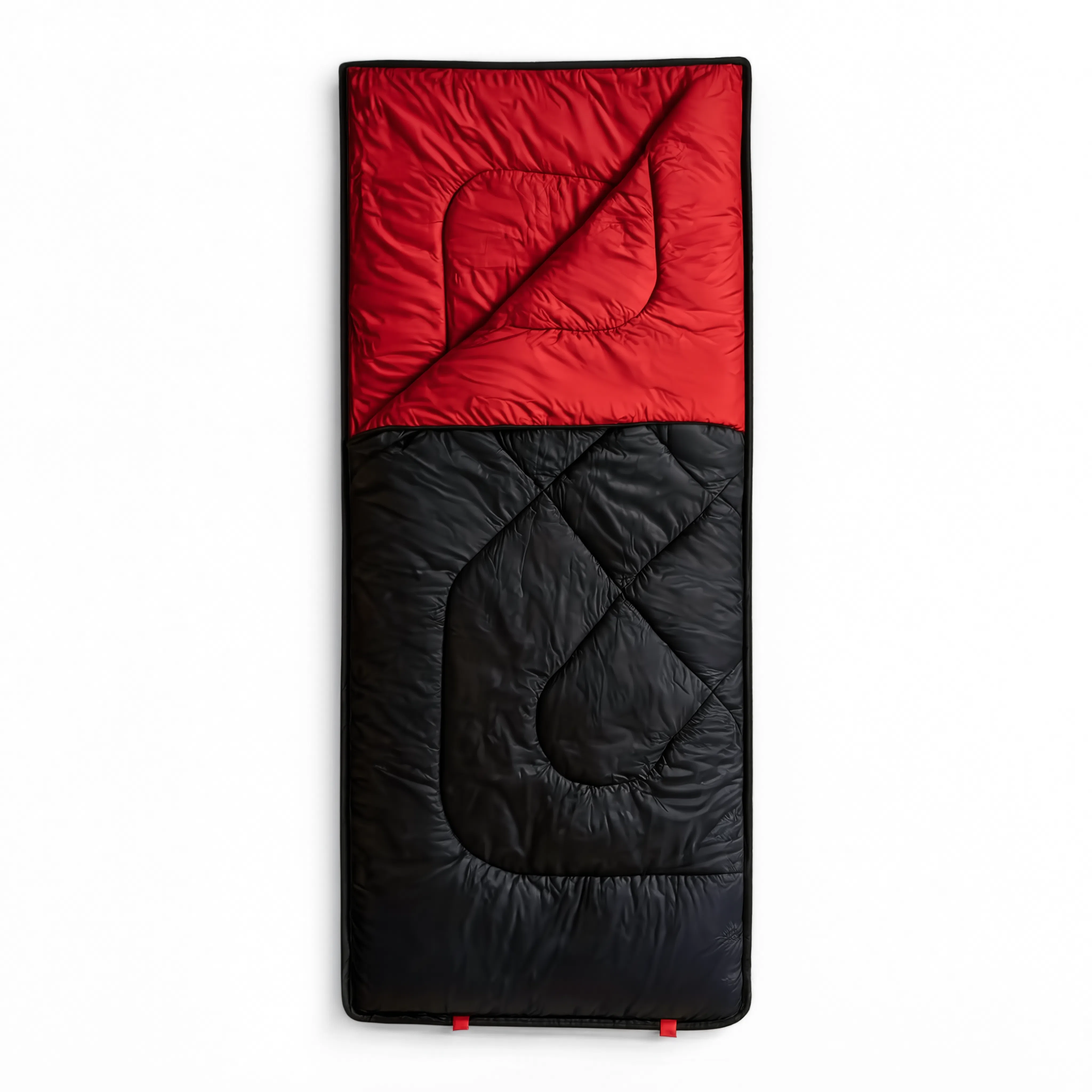 Sac de Couchage Rectangulaire LunaCamp — Noir & rouge | 15°C à 25°C