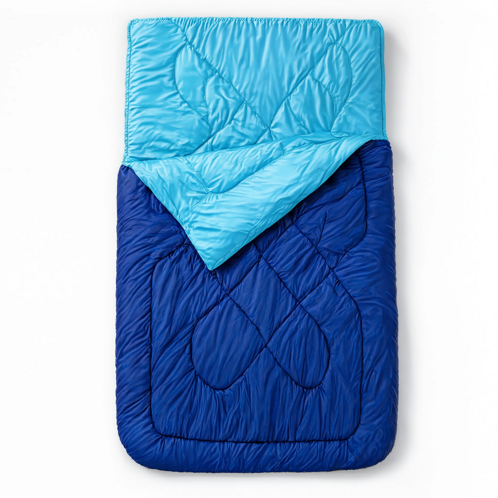 Sac de Couchage Double LunaCamp — Bleu marine & bleu ciel | 5°C à 15°C