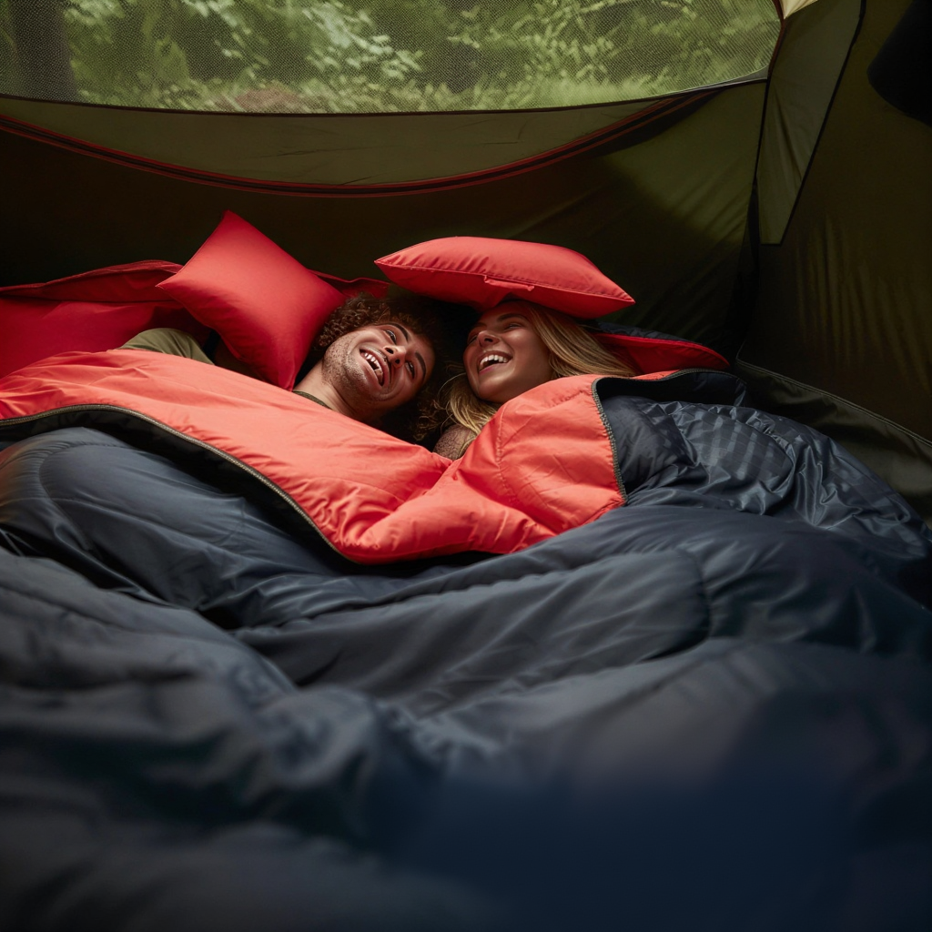 Sac de couchage double 2 personnes modulable – confort 5°C à 15°C