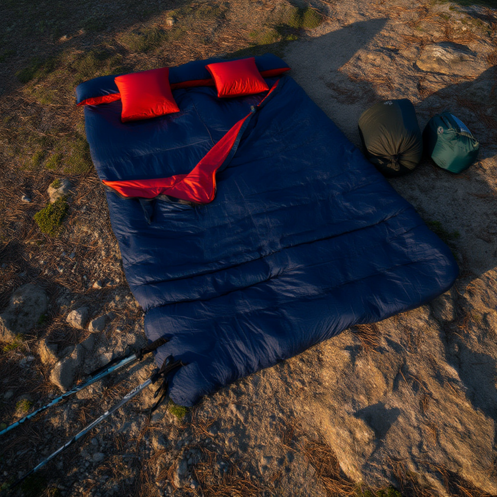 Sac de couchage double 2 personnes modulable – confort 5°C à 15°C