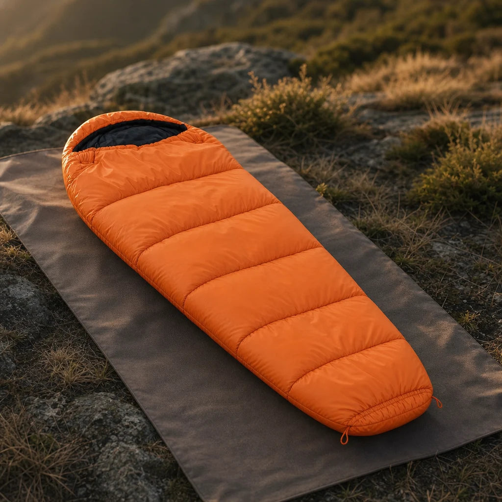 Sac de couchage momie LunaCamp orange & noir — vue 3
